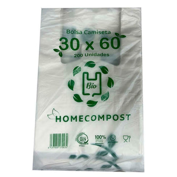 Shopping Bag 200 Unità Biodegradabile Bianco 30 x 60 cm